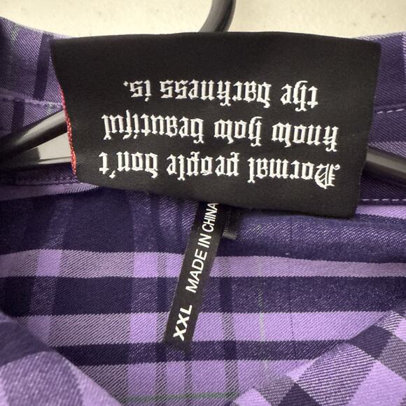 KILLSTAR 2XL Hayee Ribbon Purple Tartan Gothic Witch Wiccan Emo Punk Plaid Crop - Picture 8 of 10